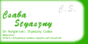 csaba styaszny business card